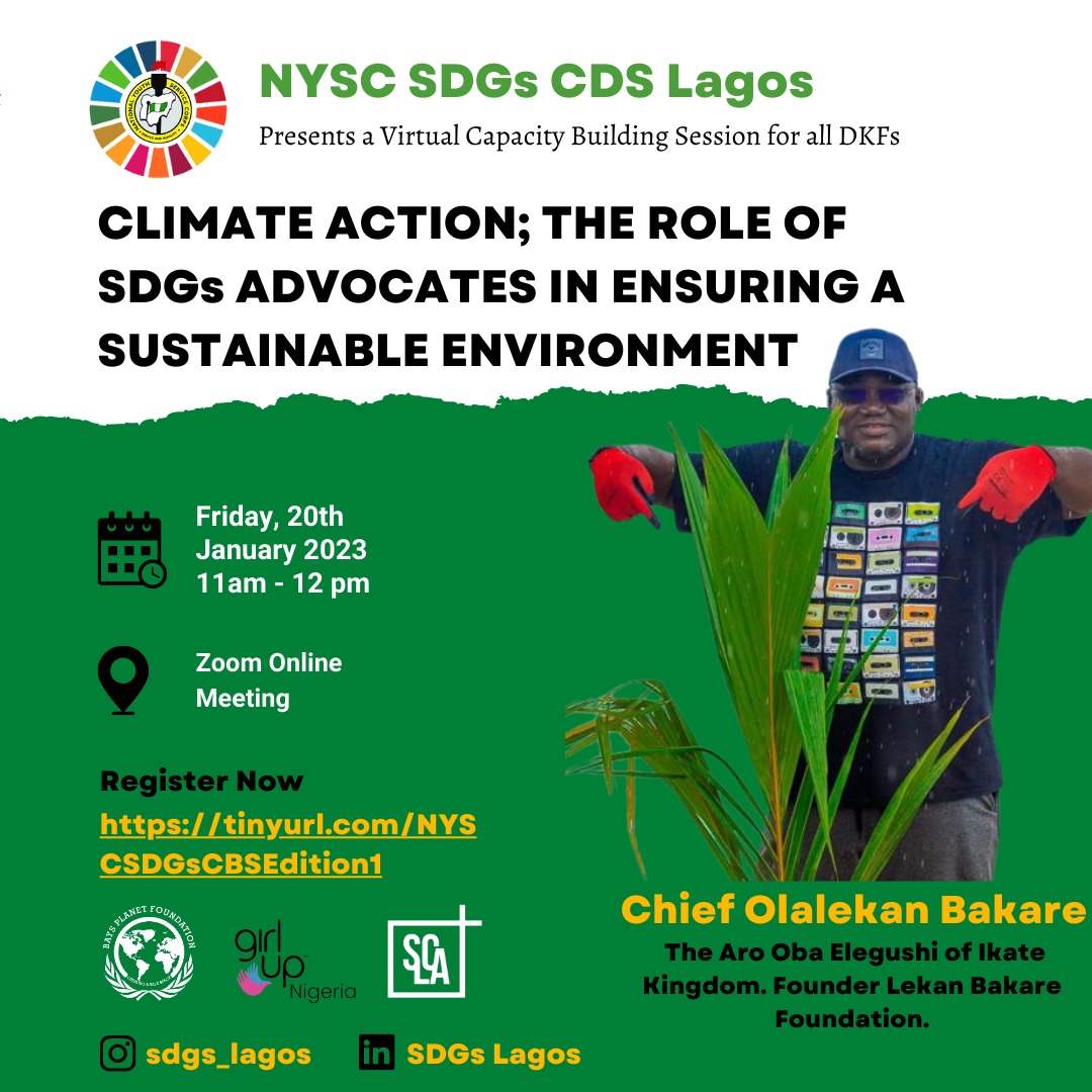 CLIMATE ACTION; THE ROLE OF SDGs ADVOCATES IN ENSURING A SUSTAINABLE ENVIRONMENT